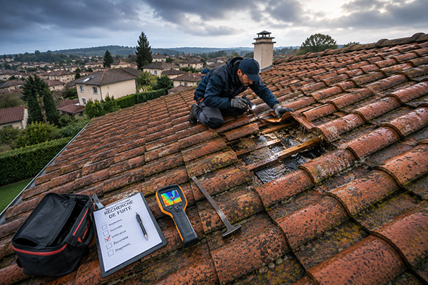 Inspection détection fuite toiture à Normandie